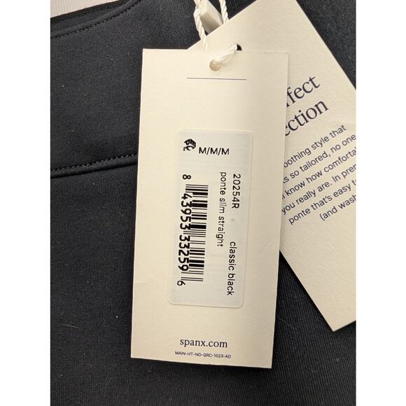 NWT Spanx SPANXsmooth PerfectFit Ponte Slim Straight Pant in Black size Medium - Picture 6 of 8